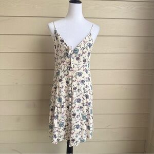 American Eagle L Floral Mini Dress Button Front Spaghetti Straps Boho Summer